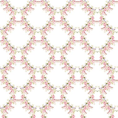 küçük pembe güller ile çiçek desenli