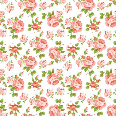 Sarı ve pembe Güllü desen