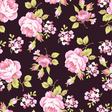 Sarı ve pembe Güllü desen