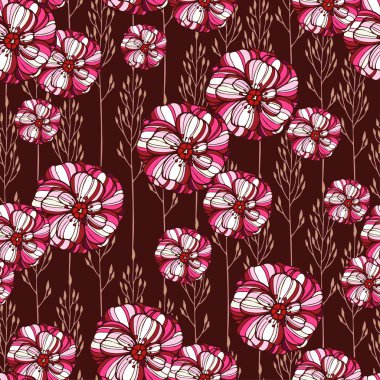 haşhaş çiçekleri ile çiçek desenli