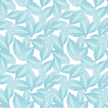 Mavi çiçek yaprakları ile desen