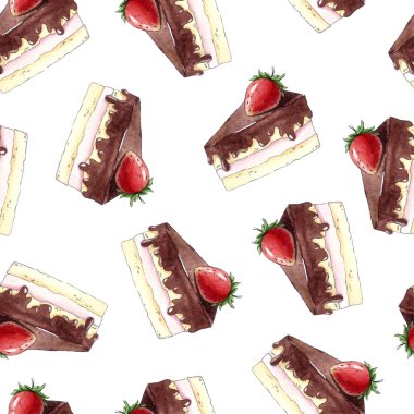 çilekli kek ile Seamless Modeli