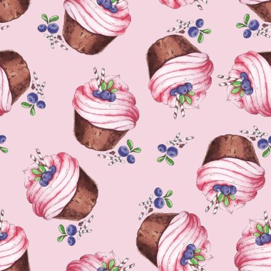 Yaban mersini kekleri ile Seamless Modeli