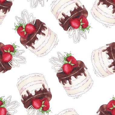 çilekli kek ile Seamless Modeli