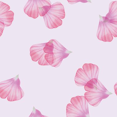 Pembe çiçek yaprakları ile Seamless Modeli