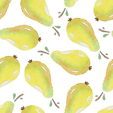 Desen ile suluboya armut