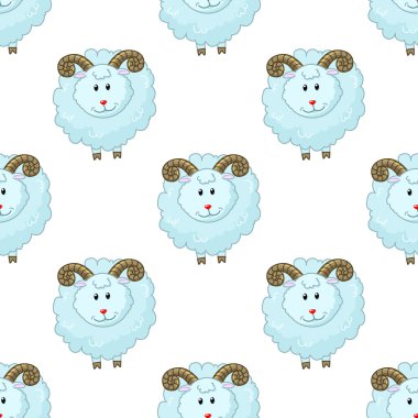 karikatür koyun ile Seamless Modeli