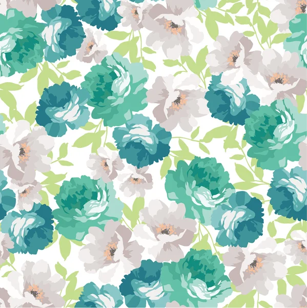 Motif floral avec des roses bleues — Image vectorielle