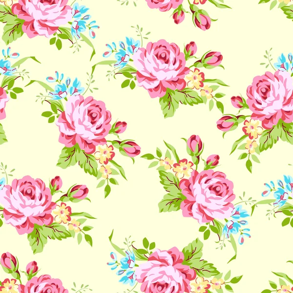 Motif avec des roses rose pastel — Image vectorielle