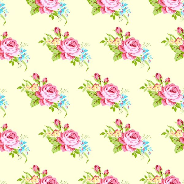 Patroon met pastel roze rozen — Stockvector