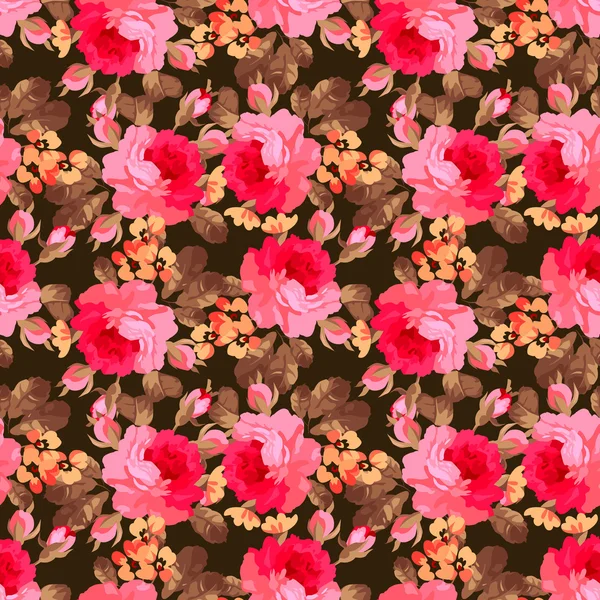 Узор с розовыми пастельными розами — стоковый вектор