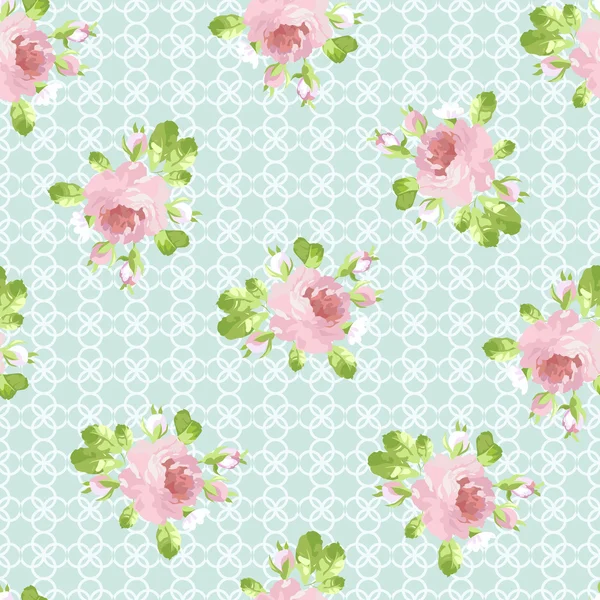 Pattern with pastel pink roses — Stock Vector