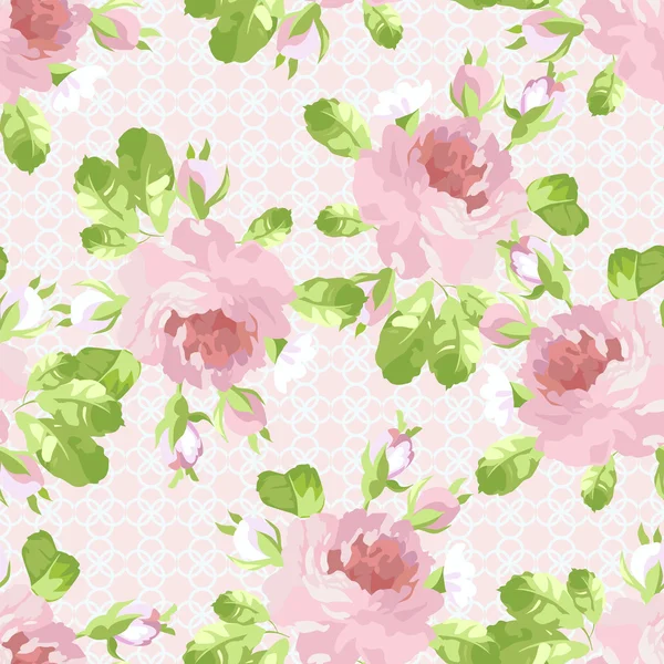 Pattern with pastel pink roses — Stock Vector