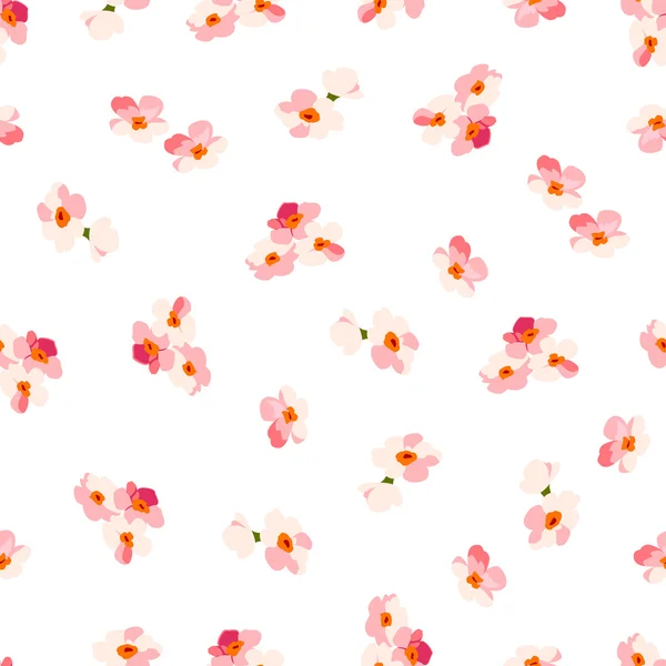 Pattern with little pink flowers — Stock Vector