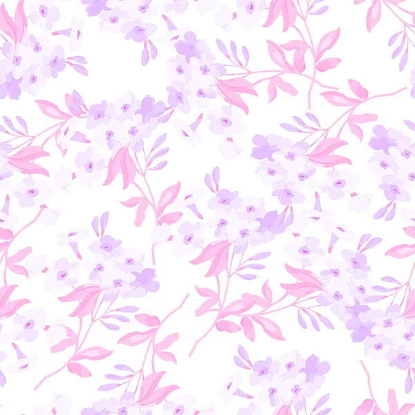 Motif floral avec des fleurs roses — Image vectorielle