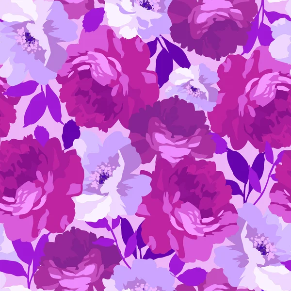 Patrón floral con rosas rosadas — Vector de stock