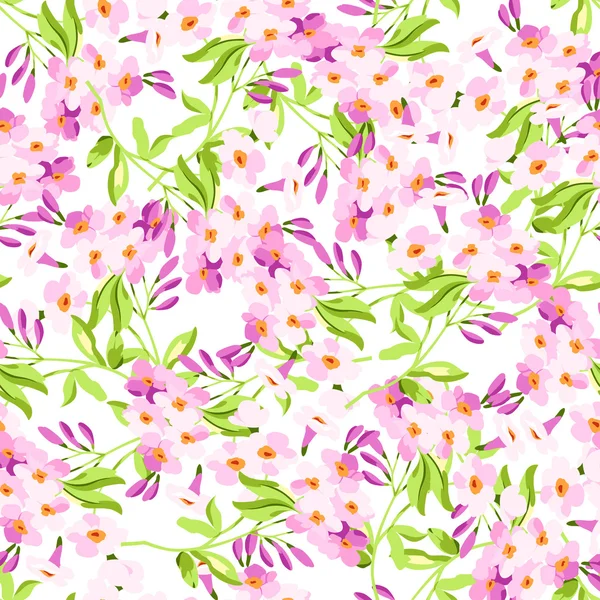 Padrão floral com flores rosa — Vetor de Stock