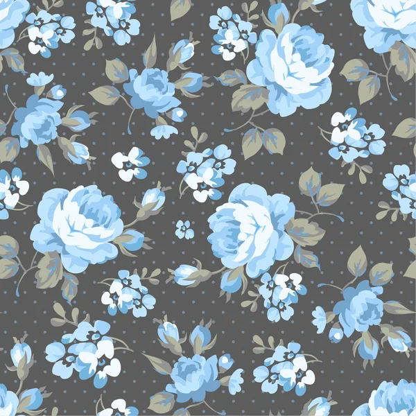 Motif floral avec des roses bleues — Image vectorielle