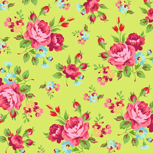 Patrón floral con rosas — Vector de stock