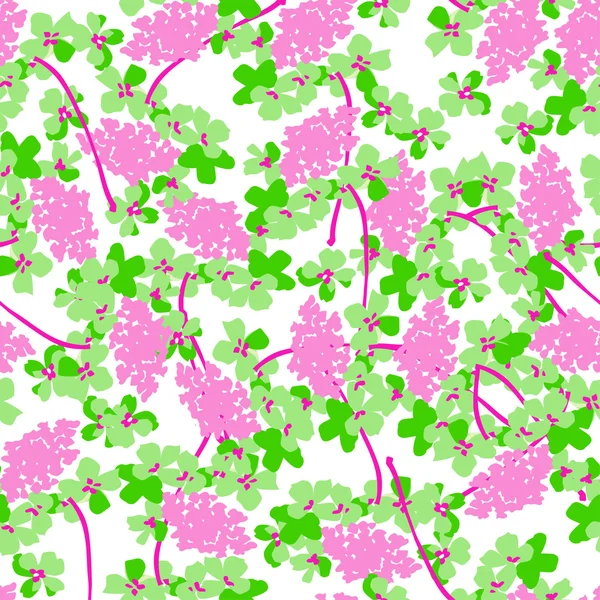 Motivo con fiori verdi e rosa — Vettoriale Stock