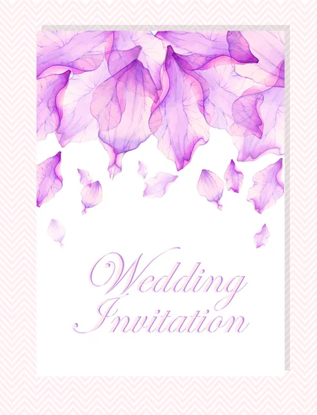 Suluboya çiçek yaprakları ile davet