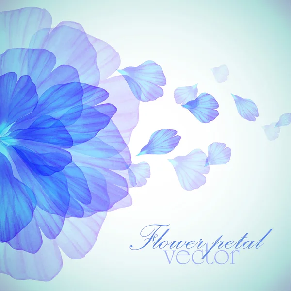 Patrón redondo floral con pétalos azules — Vector de stock