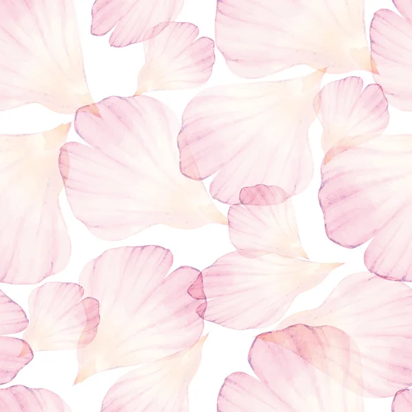 Watercolor Seamless pattern with flower petals — Stock Vector