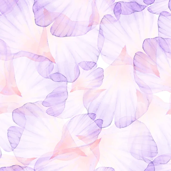 Watercolor Seamless pattern with flower petals — Stock Vector