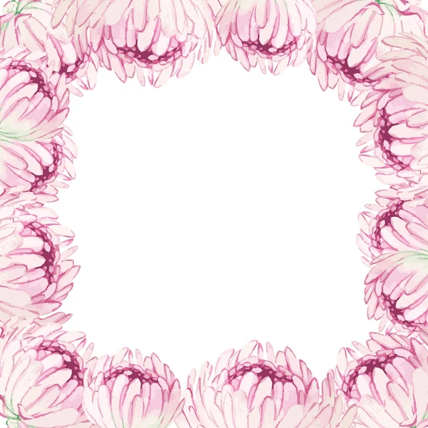 Patrón sin costuras con crisantemos rosados — Vector de stock