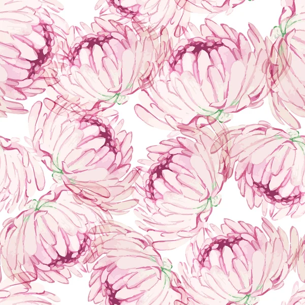 Motif sans couture avec chrysanthèmes roses — Image vectorielle