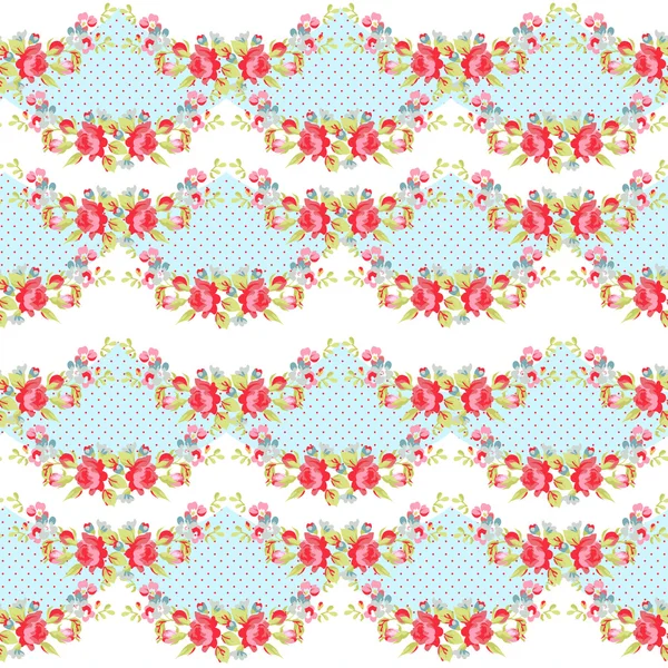 Motif floral avec roses roses de jardin — Image vectorielle