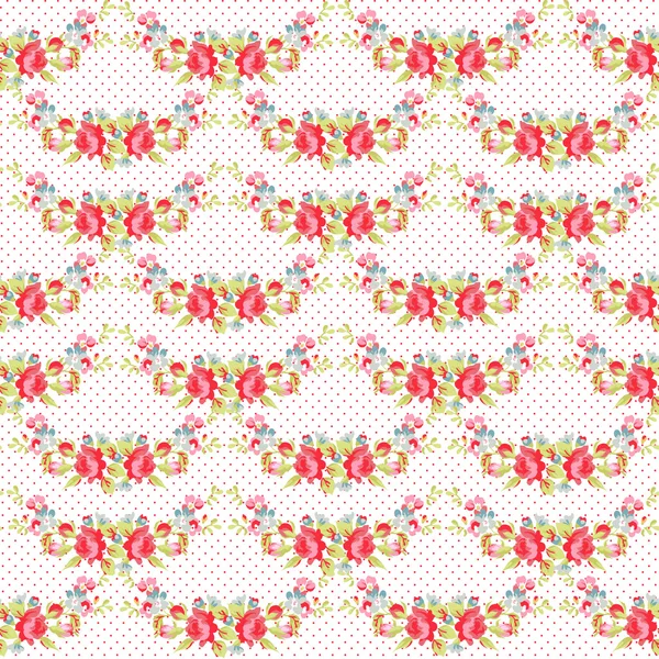 Motif floral avec roses roses de jardin — Image vectorielle