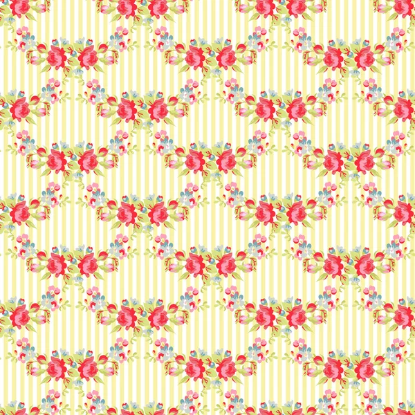 Motif floral avec roses roses de jardin — Image vectorielle