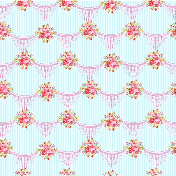 Motif floral avec roses roses de jardin — Image vectorielle