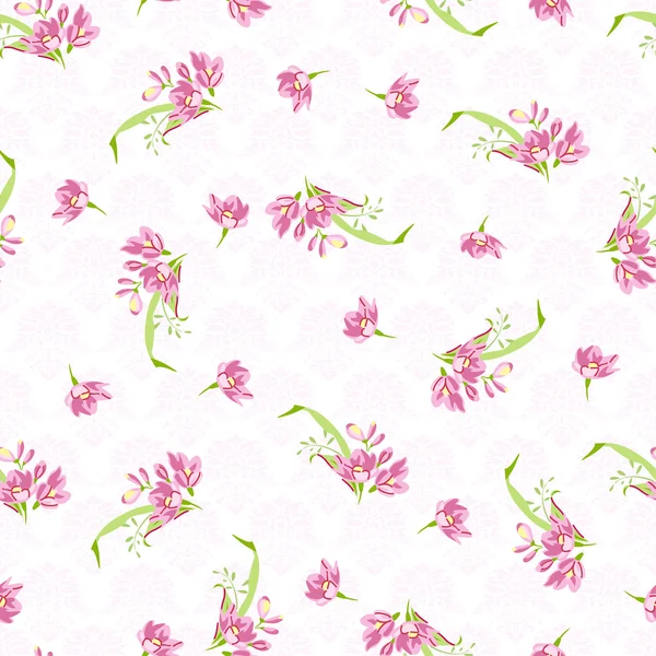 Motif avec des petites fleurs roses — Image vectorielle