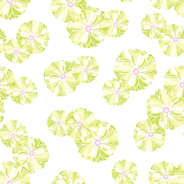 Bloemmotief met groene bloemen — Stockvector