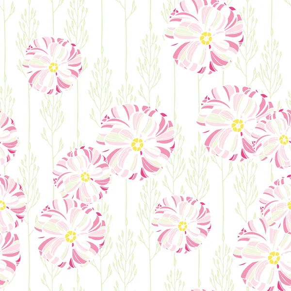 Patrón floral con flores pastel — Vector de stock