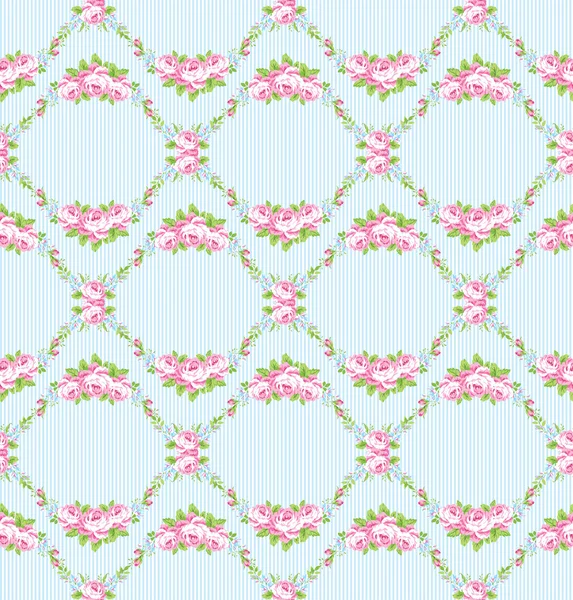 Motif floral avec roses roses de jardin — Image vectorielle