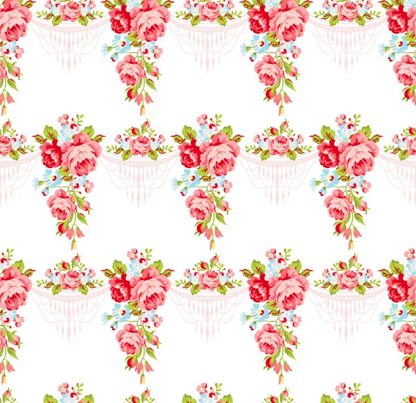 패턴 영어 장미 꽃다발 — 스톡 벡터