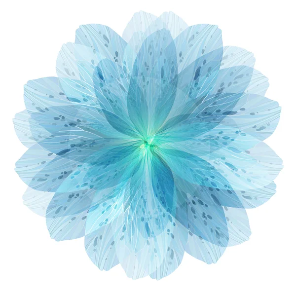 Runda blommönster av blå blomblad — Stock vektor