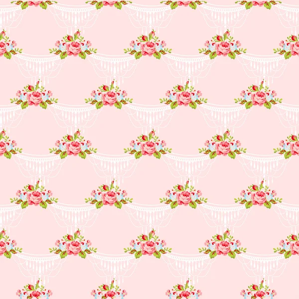 Pattern with bouquets of English Roses — Stock Vector