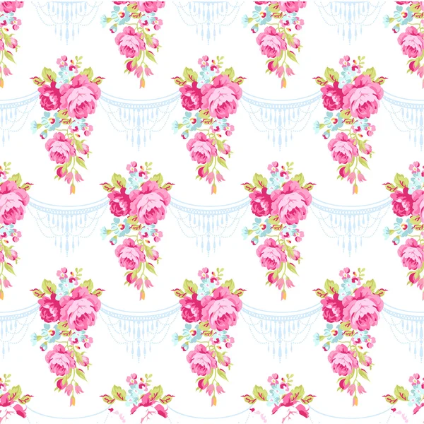 イングリッシュ ・ ローズの花束をパターン — ストックベクタ