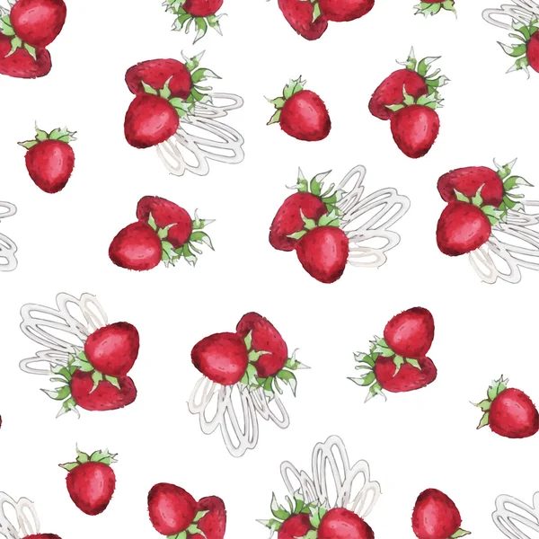 草莓的无缝花纹 — 图库矢量图片
