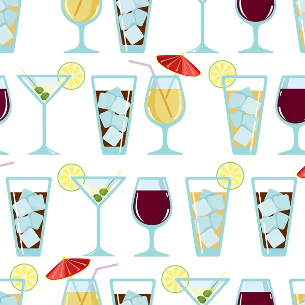 Motif sans couture avec des cocktails — Image vectorielle