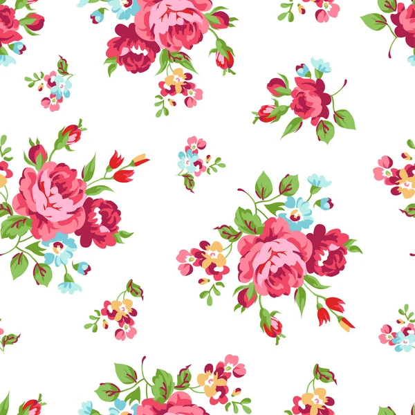 Patrón floral con rosas rojas — Vector de stock