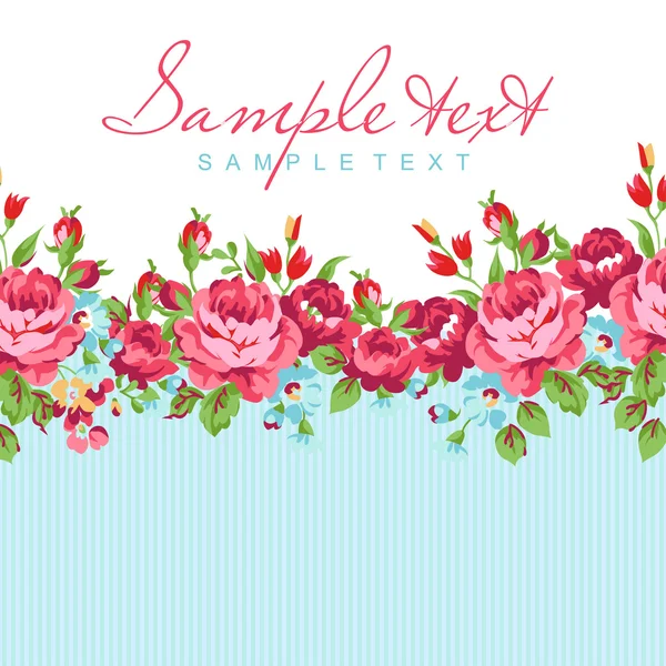Motif floral avec des roses rouges — Image vectorielle