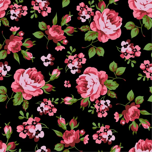 Patrón floral con rosas rojas — Vector de stock