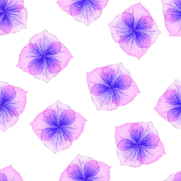 Patrón sin costura con flores púrpuras — Vector de stock