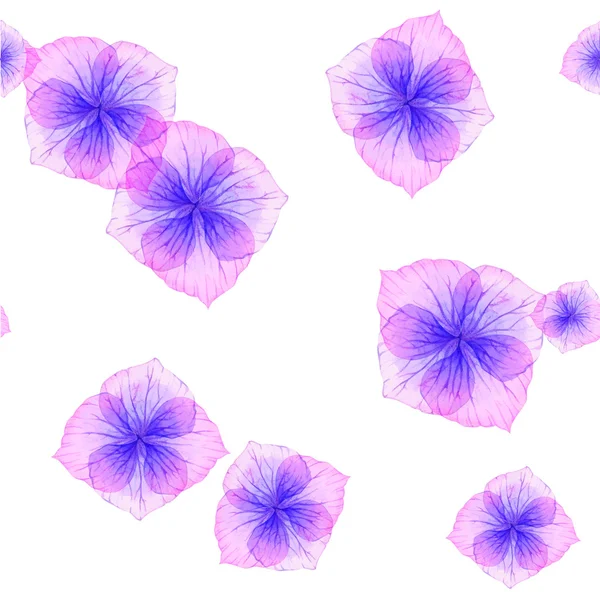 Patrón sin costura con flores púrpuras — Vector de stock