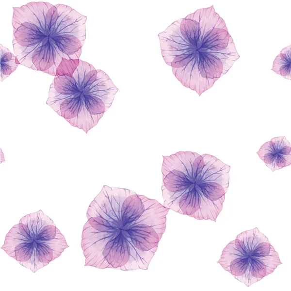 Modèle sans couture avec des fleurs violettes — Image vectorielle